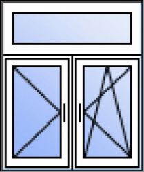 3-tlg. Fenster D/DK mit Oberlicht (F) (oder Fenstert�r)