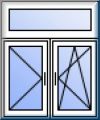3-tlg. Fenster D/DK mit Oberlicht (F) (oder Fenstert�r)